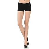 JJJ Women's Cotton Hot Pants Booty Shorts, Low-Rise/High Waist Leggings - Made in USA