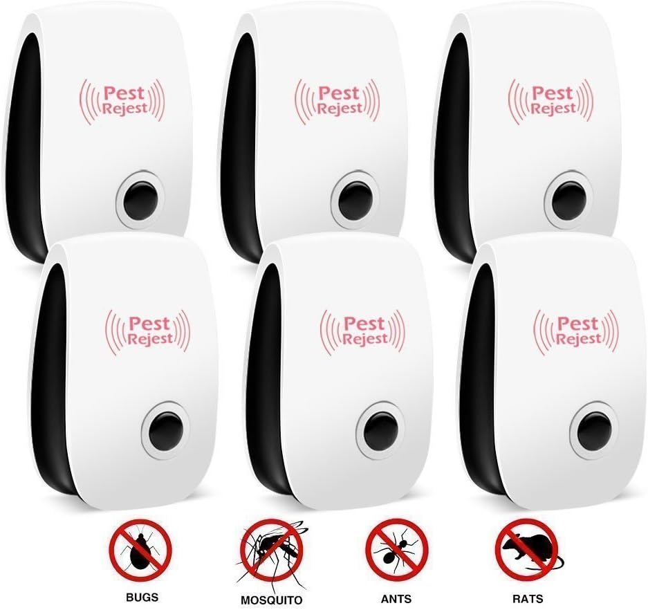 Vanzon Ultrasonic Pest Repeller- Electronic Pest Control Plug-in Repellent for Mosquitoes, Mice, Ants, Roaches, Spiders, Bugs, Flies, Insects, Rodents(set of 6)