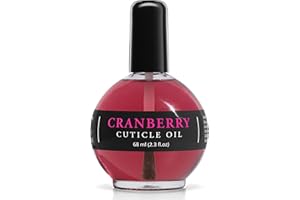 Ellie Chase Moisturizing Cuticle & Nail Care Oil 2.3 Fl Oz - Cranberry Scented – Infused with Jojoba Oil, Aloe, Vitamin E – Nail & Cuticle Hydration, Repair, Moisturizer, Strengthener, Growth