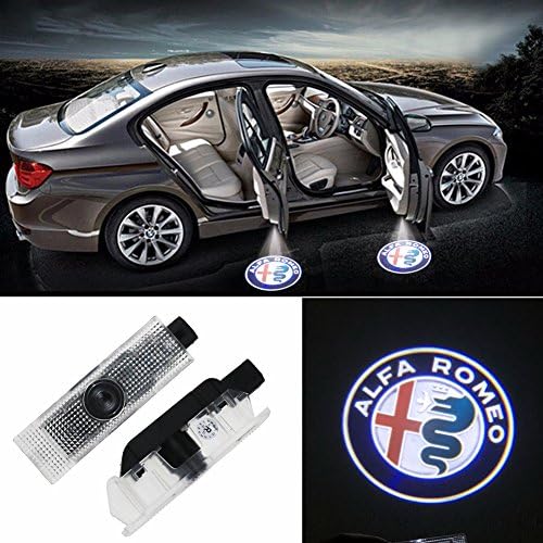 Grolish 2 Piece Cree Logo Projector Car Door LED Lighting Logo Shadow Light for Alfa Romeo