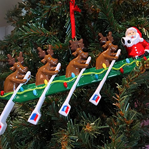 Rowing Reindeer Crew Resin Christmas Ornament by ChalkTalkSPORTS