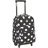 Rockland Double Handle Rolling Backpack, Black Dot, 17"