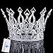 FUMUD Imperial Medieval 3.9inch Crowns Full Rould Gold/Silver Tiaras For Women Clear Crystal Pageant Party Costumes Diadem Hair Jewelry (Silver ) by FUMUD Jewelry