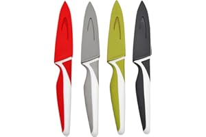 Starfrit Gourmet - Set of 4 Paring Knives with Protective Covers - Stainless Steel Blade