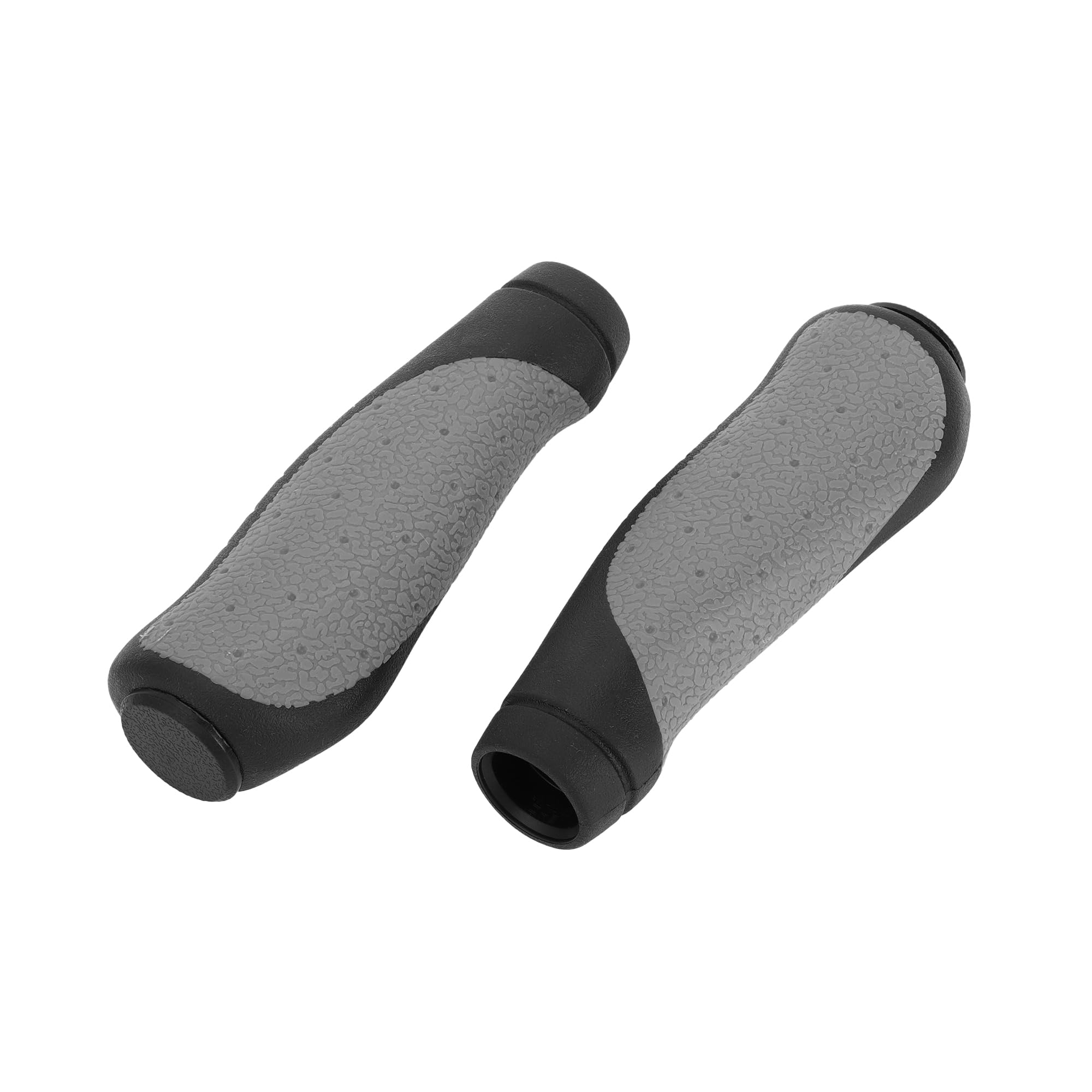 INFINAUTO Bike Handlebar Grips Covers, 135mm Bicycle End Grips Protector Rubber Black Gray, Non-Slip 1 Pair