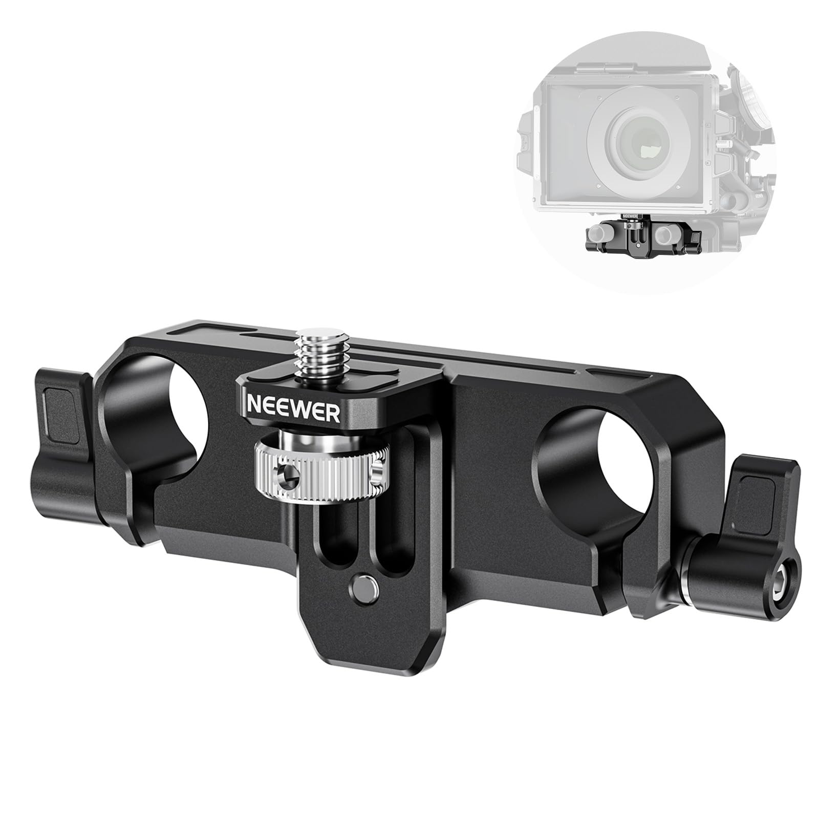 NEEWER Matte Box Support, LWS 15mm Dual Rod Clamps with 1/4" Screw & 0.9"/22mm Vertical Adjustment, Compatible with SmallRig NEEWER Mini Matte Boxes, PG013