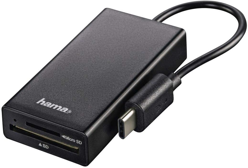 Hama USB 2.0 Type-C Hub/Card Reader for Tablet, black