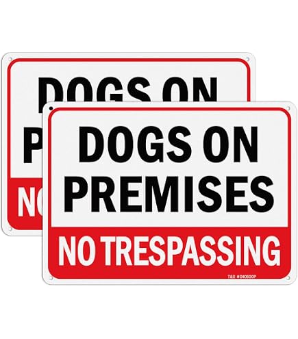 2x No Trespassing Schilder Aus Aluminium – 35,6x25,4 Cm, Laminiert, Mit Stopp-Symbol & Hundehinweis