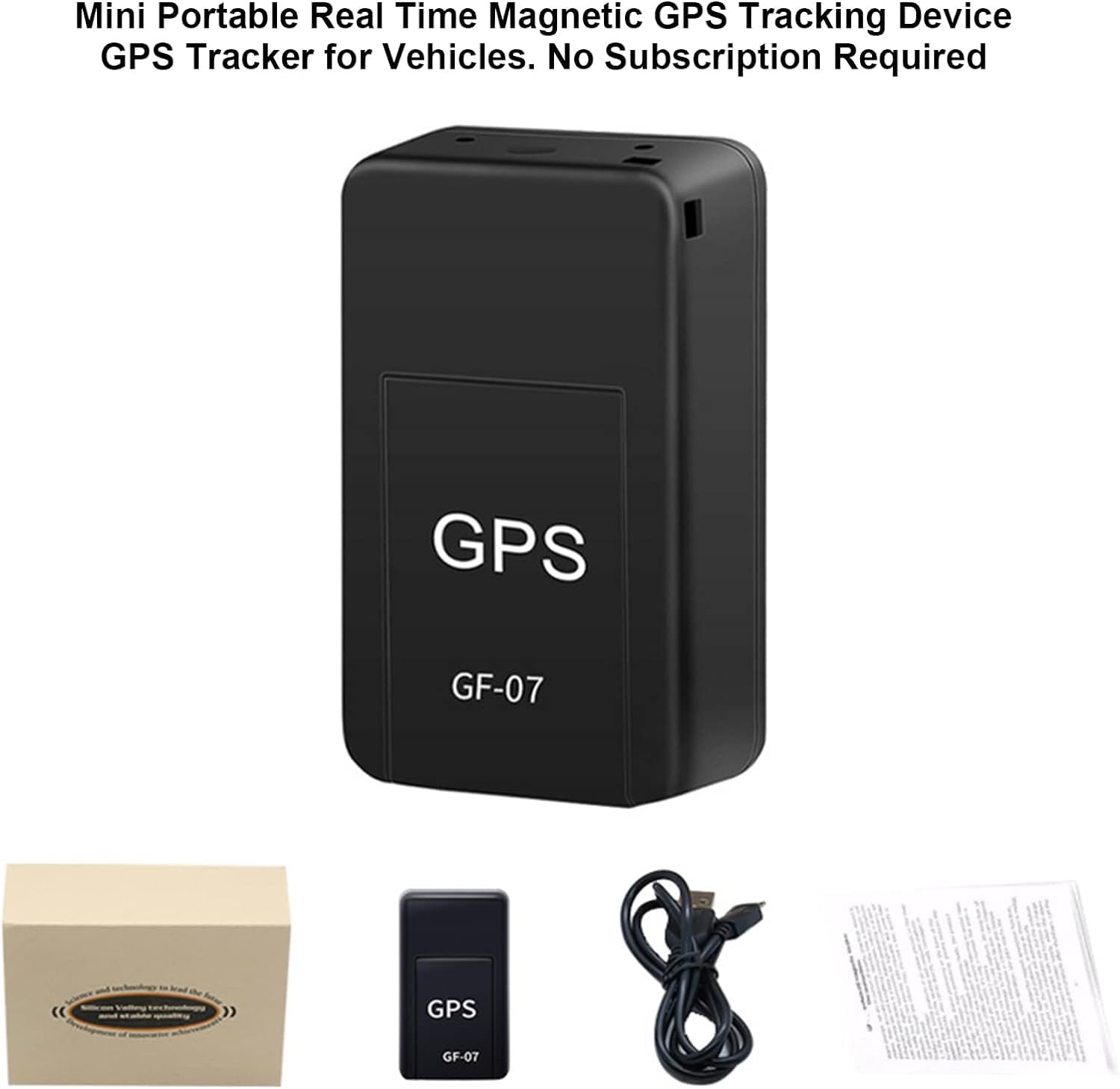 GPS Tracker for Vehicles, Mini Portable Real Time Magnetic GPS Tracking Device, Full Global Coverage Location Tracker for Car, Kids, Dogs, Motorcycle. No Subscription Required