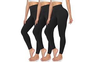 GROTEEN 3 Pack High Waisted Leggings for Women - Butt Lifting Soft Tummy Control Workout Yoga Pants for Gym Running Tights