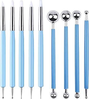 Fodlon Ton Werkzeug, Keramik Tool Double-End Modellier-Werkzeug Set 4pcs Ball Stylus Dotting Tools 5pcs Fimo Knete Modellierwerkzeug Silikon für Skulptur Schnitzen Kunstbedarf