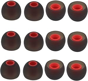BLLQ 12PCS Replacement Ear Tips Earbuds Eartips Eargels Earpads Silicone Buds for Senso, TOZO, Sony & Other Inner Hole 3.8mm in-Ear Headphones [M]