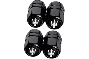 CAYBE Metal Auto Car Tire Valve Stem Caps Compatible with Maserati Quattroporte, Ghibli, Levante All Models Wheel Cap, Air Valve Caps Styling Decoration Accessories 4pcs