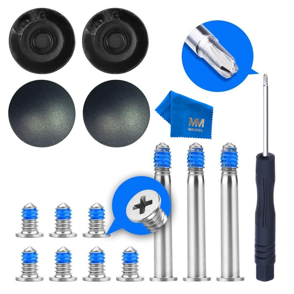 MMOBIEL Bottom Base Rubber Case Foot Compatible with MacBook Pro 13- / 15- / 17 Inch - 4 Pcs - A1278, A1286, A1297 - Black