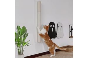 MIWOOWIM 34" Wall Mounted Cat Scratcher for Indoor Large Cats, Extra Tall Wall Mounted Sisal Scratcher for Kittens, Sisal Cat Scratching Post,Cat Climbing Pole