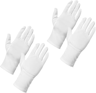 AMOS Cotton Gloves for Dry Skin, Eczema, Cream Absorption, Spa Sleep Beauty (2