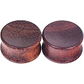 Oyaface Wood Saddle Plugs Set Natural Ear Gauges Tunnels Plugs Stretchers 0G-30mm