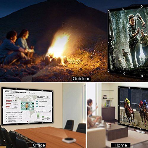 JIAQUAN 100" Outdoor Projector Screen,16:9 HD Foldable Anti-Crease Portable Outdoor Indoor Front Movies Screen for Home Theater Support Camping and Recreational Events Double Sided Projection