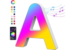 Light Up LED Letter Sign A – Color Changing Alphabet Night Light with Music Sync & APP Control for Bedroom, Wall, Table, and 