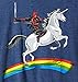 Marvel Men's Deadpool Riding A Unicorn On A Rainbow T-Shirt, Denim Heather, X-Large