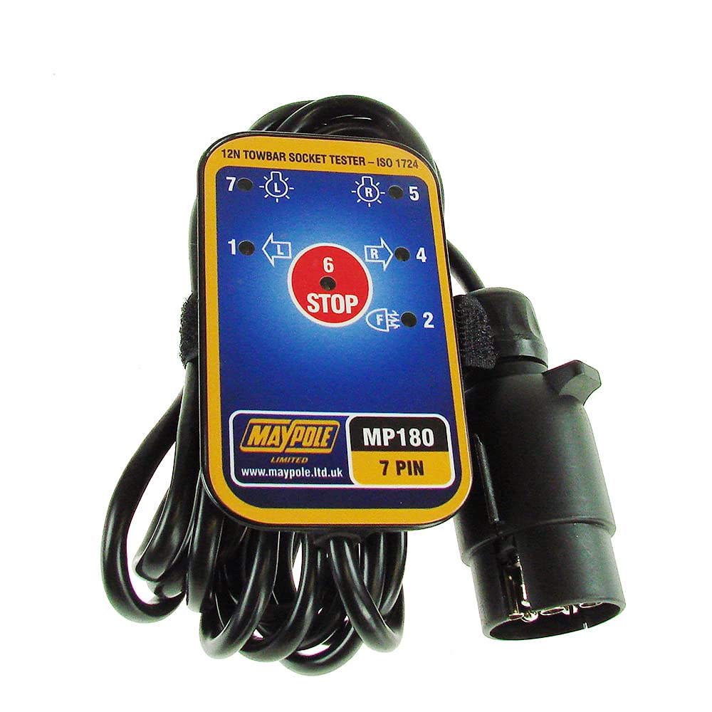 Maypole 180B BK Towbar Socket Tester Cable, 12 N, 3.5 m