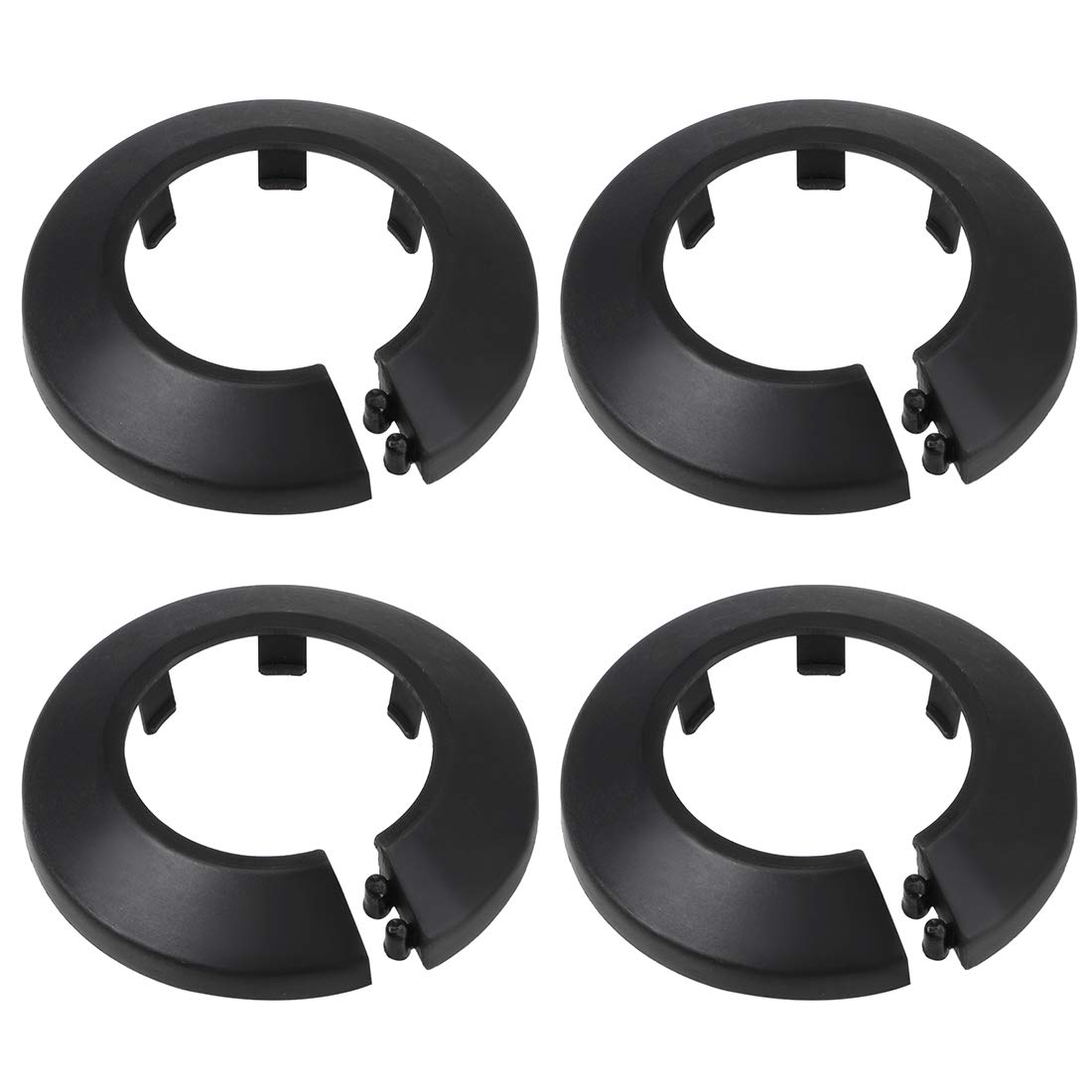 sourcing map 34-35mm Pipe Cover Decoration PP Plastic Water Pipe Escutcheon Black 4pcs