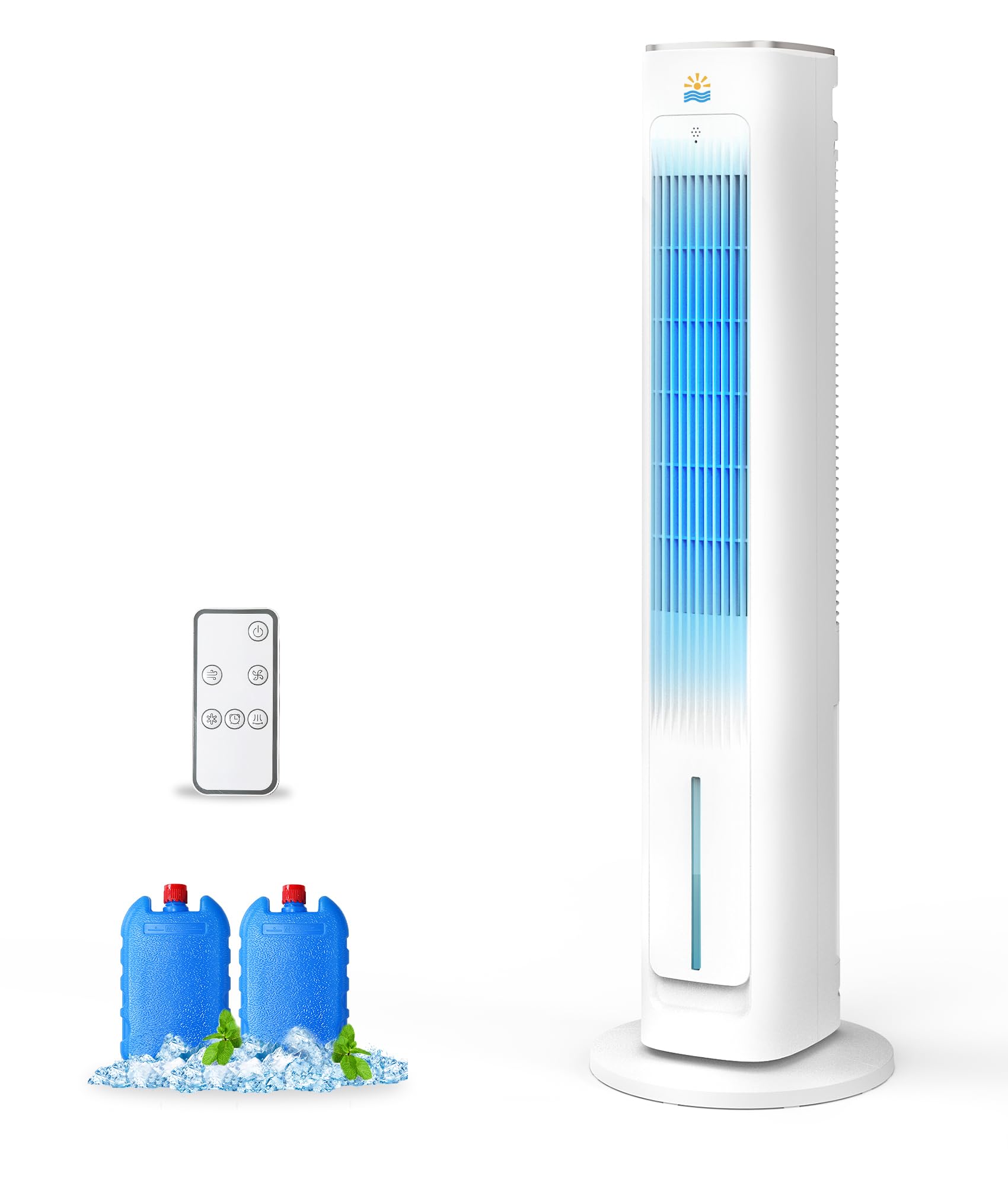 Photo 1 of ***It is used; it is unknown whether any parts are missing, and it is unknown whether it functions 100%.****Exnos Portable Evaporative Air Cooler, 3-in-1 Cooling Fans that Blow Cold Air With 3L Water Tank, 38’’ Tower Fan for Bedroom, Office with 3 Speeds,