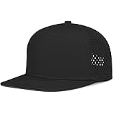 Chaseshine 4 Inclusive Sizes Performance Flat Brim Trucker Hat Men Women, 7 Panel Snapback Running