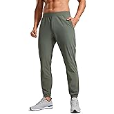 CRZ YOGA Athletic Joggers for Men 29" - Lightweight Running Training Pants with Zip Pockets and Ankle Zippers