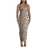 Women's Spaghetti Strap Bodycon Dress - Summer Casual Maxi Club Party Long Tight Slip Dresses