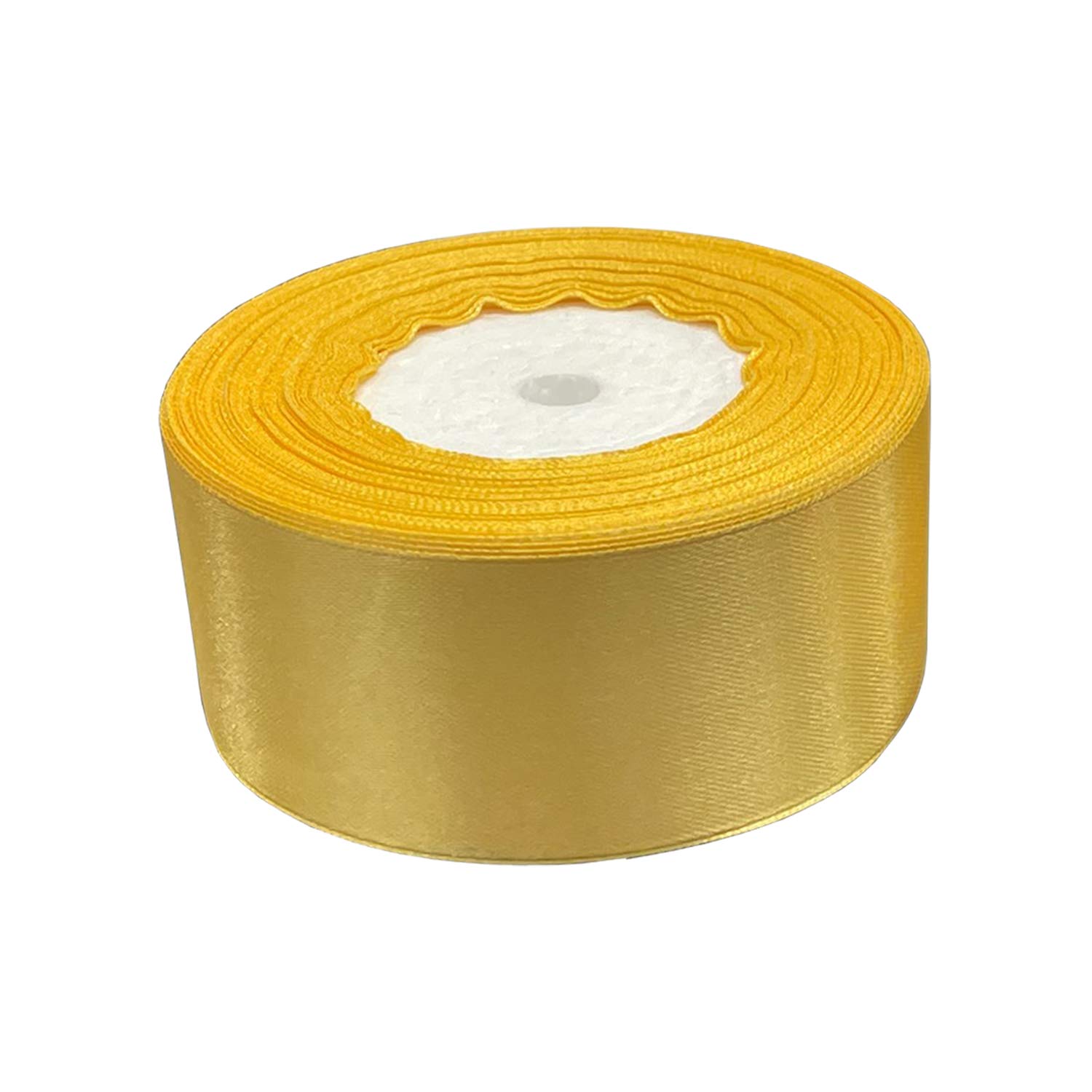 Trimming Shop 23mm Double Sided Satin Ribbon 25 Metres Roll - 100% Polyester Craft Ribbon for Gift Wrapping, Bow Making, Sewing, Wedding Decoration, Hair Accessories & DIY Crafts, Champagne Gold