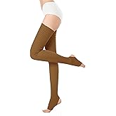 v28 Women Girls Thigh High Neon Ribbed Long 80s 90s Party Skating Leg Warmers