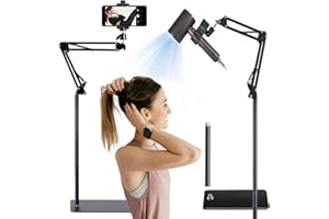 YUNHAN Hair Dryer Stand Hands Free 360 Rotate Hair Dryer Holder Stand Floor, Hands Free Blow Dryer Stand Clip Suitable for 99%