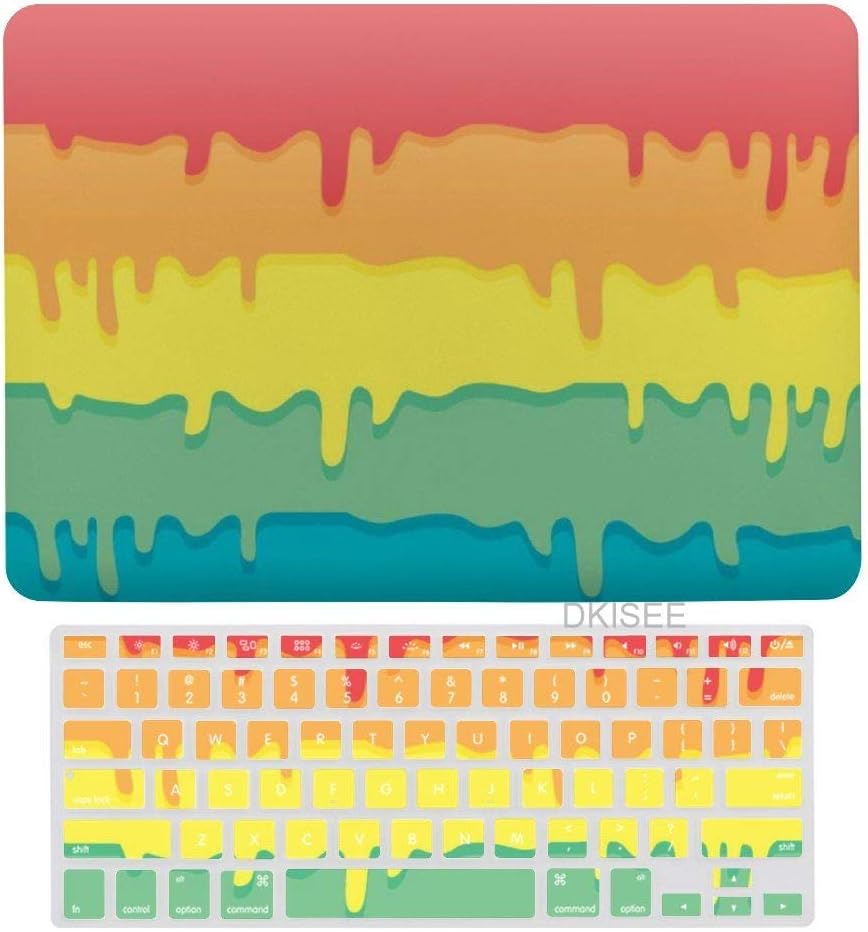 DKISEE MacBook Air 13 Protective Case Model A1369 A1466, Colorful Paint Drip Background Plastic Hard Case Keyboard Cover Laptop Case Only Compatible with MacBook Air 13, Patte10