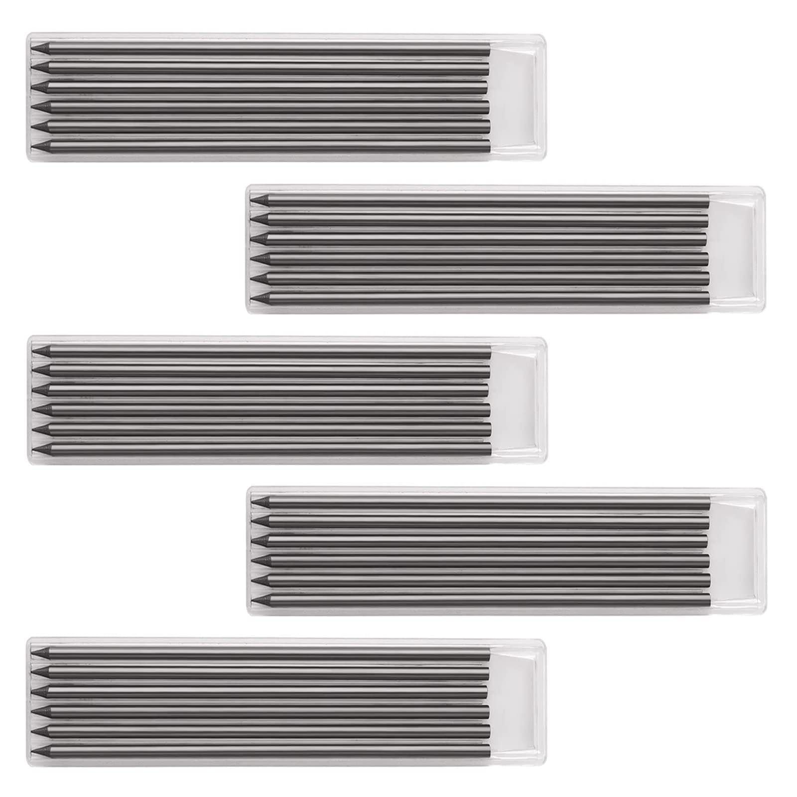 JEOPKO 30Pcs Pencil Refills for Architect Construction Building Joiners Pencil Replacement Woodworking Marking Scribe Tools,Black