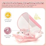 YAAVAAW Unicorn Inflatable Baby Float with Canopy 3-36 Months Pink view 3