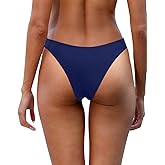 Aqua Eve Women Cheeky Bikini Bottom Brazilian High Cut Swim Bottom Low Rise Bathing Suit Bottom