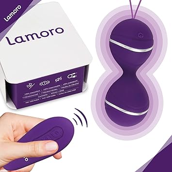 Liebeskugeln mit Fernbedienung - kabelloses Vibro Ei mit 7 kraftvollen Vibrationsmodi - extra große Reichweite - 100% medizin