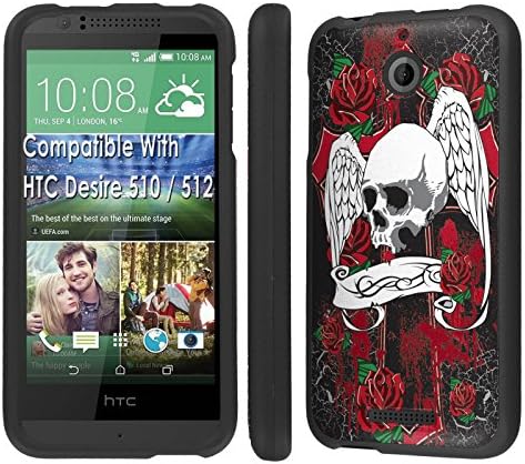 Htc Desire 510 / 512 Case, [NakedShield] [Black] Total Armor Protection Case - [Skull Wing] for Htc Desire 510 / 512