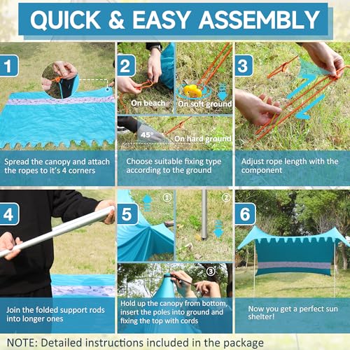 VILLEY Beach Canopy UPF50+ UV Protection 2m x 2.4m Lycra Tent for Picnics and Fishing