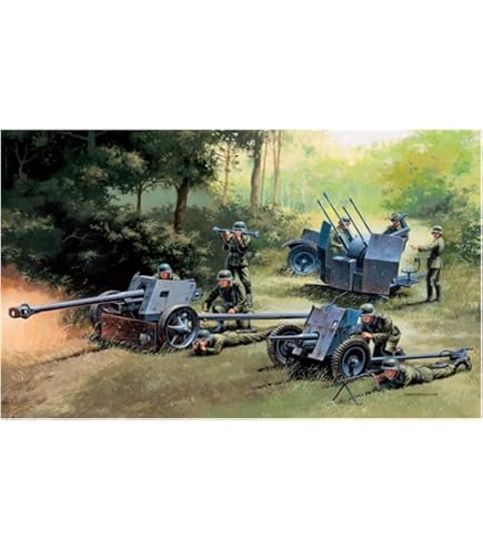 Italeri 6096S 1:72 Scale Plastic Model Kit - WWII German Pak 40 Anti-Tank Gun With Servants