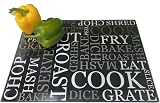 Acense Tempered Glass Worktop Saver 40 x 30 cm Black with White Writing view 5