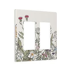 Vintage Colorful Wild Flower Floral 2 Gang Double