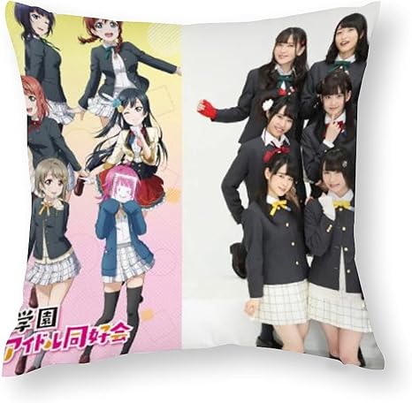 Amazon ラブライブ 虹ヶ咲学園スクールアイドル同好会 人気 アニメ漫画 ポリエステル枕カバー両面印刷 正方形 枕カバー 寝具 車やソファー 背当て かわいい 萌え 部屋 装飾18 18 枕カバー ピローケース オンライン通販