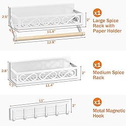 Bunoxea Spice Rack Magnetic for Refrigerator, 3