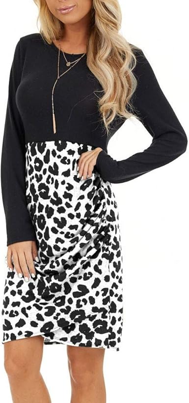 knee length leopard print dress