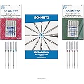 SCHMETZ Quilting and Microtex Sewing Machine Needle Combo Pack (10 Needles Total and 1 SCHMETZ ABC Pocket Guide)