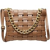 YP Women Large Crossbody Bag Woven Envelope Purses Pu Leather Shoulder Handbags