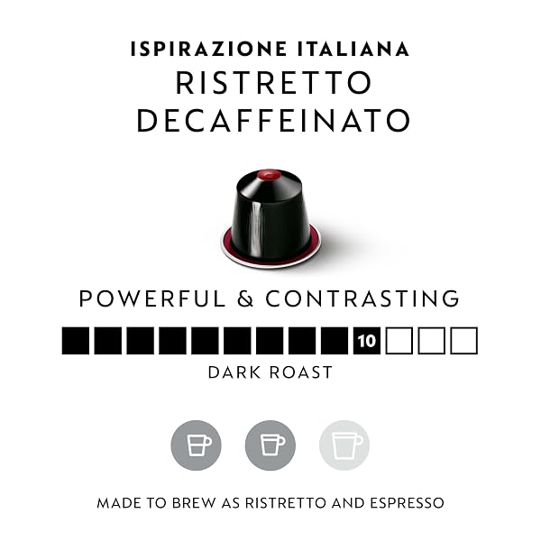 NESPRESSO CAPSULES ORIGINAL LINE, RISTRETTO DECAFFEINATO, DARK ROAST COFFEE, 50 COUNT COFFEE PODS,