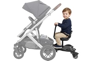 YUASDUU Universal Stroller Board, 2-in-1 Buggy Board w/Detachable Seat Standing Board Stroller Seat Attachment Sit and Stand Stroller Buggy Child Board Holds Children Up to 55lbs for 2-6 Year Children